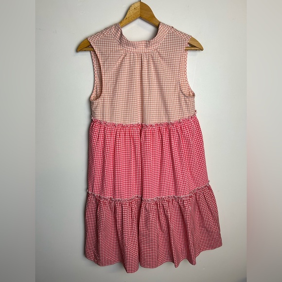 English Factory Pink Gingham Sleeveless Women Midi Dress Size XS - Picture 2 of 14